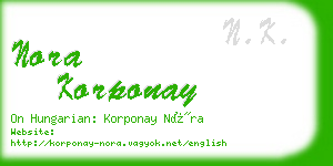 nora korponay business card
